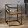 Living|Side Tables^Nkuku Luzon Iron & Mango Wood Display Side Table - Brass