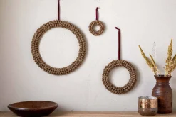 Wreaths & Garlands|Baubles & Tree Decorations^Nkuku Madhi Mini Wreath Bauble - Brass