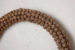 Wreaths & Garlands|New Christmas^Nkuku Madhi Wire Ball Wreath - Brass
