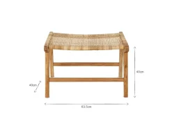 Hallway & Bootroom|Bedroom^Nkuku Madrisana Acacia & Rattan Footstool