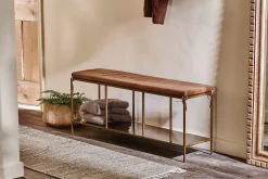 Hallway & Bootroom|Benches^Nkuku Mahi Iron & Leather Bench