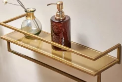 Bathroom Accessories|Storage & Shelving^Nkuku Mahi Wall Shelf With Towel Rail