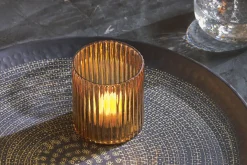 Decorative Home Accessories|Candle Holders^Nkuku Malana Recycled Glass Candle Holder - Smoke Brown