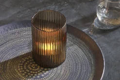 Decorative Home Accessories|Candle Holders^Nkuku Malana Recycled Glass Candle Holder - Smoke Brown