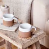 Breakfast Accessories|Mugs^Nkuku Mali Ribbed Coffee Mug - White (Set of 2)