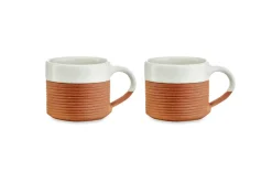 Breakfast Accessories|Mugs^Nkuku Mali Ribbed Coffee Mug - White (Set of 2)
