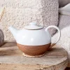 Breakfast Accessories|Teapots & Teacups^Nkuku Mali Ribbed Teapot - White