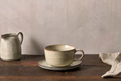 Breakfast Accessories|Teapots & Teacups^Nkuku Malia Cup & Saucer - Cream