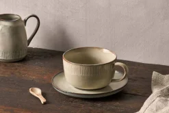 Breakfast Accessories|Teapots & Teacups^Nkuku Malia Cup & Saucer - Cream