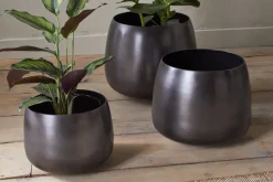 Indoor Planters^Nkuku Maliki Plant Pot - Aged Bronze