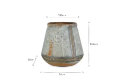 Garden Planters|Garden Décor^Nkuku Mamba Outdoor Planter - Aged Zinc