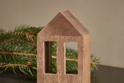 Candles & Candleholders^Nkuku Mandar Mango Wood House - Dark Brown - Small