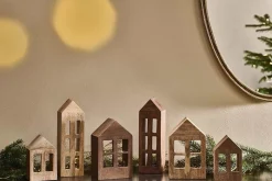 Candles & Candleholders^Nkuku Mandar Mango Wood House - Dark Brown - Large