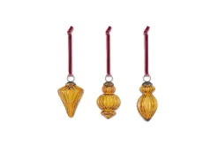 Baubles & Tree Decorations|Bright Christmas^Nkuku Manipur Baubles - (Set of 3) Amber