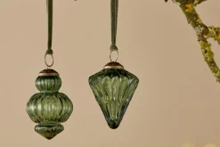 Baubles & Tree Decorations|Shades Of Nature^Nkuku Manipur Baubles - (Set of 3) Green