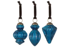 Baubles & Tree Decorations|New Christmas^Nkuku Manipur Baubles - (Set of 3) Indigo