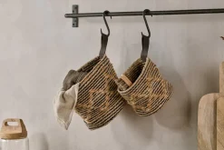 Baskets|Pantry^Nkuku Mannu Cotton & Hemp Wall Hung Basket - Natural & Black