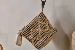 Baskets|Pantry^Nkuku Mannu Cotton & Hemp Wall Hung Basket - Natural & Black