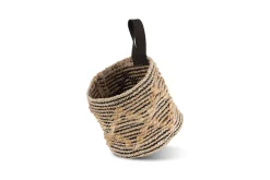 Baskets|Pantry^Nkuku Mannu Cotton & Hemp Wall Hung Basket - Natural & Black