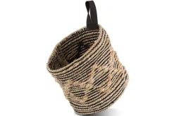 Baskets|Pantry^Nkuku Mannu Cotton & Hemp Wall Hung Basket - Natural & Black