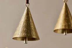 Baubles & Tree Decorations|Winter Berries^Nkuku Manya Metal Bell Baubles - Brass - (Set of 3)