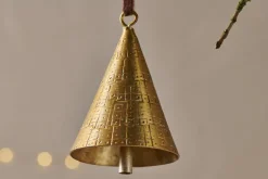 Baubles & Tree Decorations|Winter Berries^Nkuku Manya Metal Bell Baubles - Brass - (Set of 3)