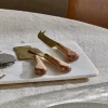 Serving Cutlery|Cheese Board & Knives^Nkuku Maram Cheese Knife Set - Natural & Gold (Set of 3)