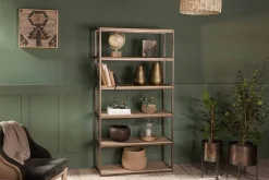 Home Office|Hallway & Bootroom^Nkuku Marjori Mango Wood And Iron Standing Shelves - Wide