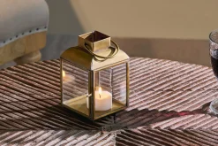 Decorative Home Accessories|Fireside^Nkuku Maro Brass Lantern - Small