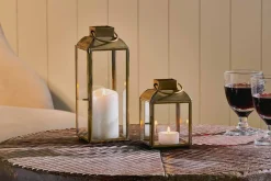 Decorative Home Accessories|Fireside^Nkuku Maro Brass Lantern - Small