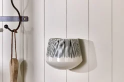 Decorative Home Accessories|Indoor Planters^Nkuku Matamba Ceramic Wall Hung Planter - Black Lines