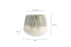 Decorative Home Accessories|Indoor Planters^Nkuku Matamba Ceramic Wall Hung Planter - Black Lines