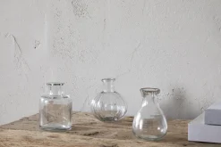 Desk Accessories|Decorative Pots & Vases^Nkuku Mayumi Recycled Glass Bud Vases - Clear (Set of 3)