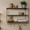 Pantry|Kitchen Storage^Nkuku Meghana Iron Shelf With Hooks - Wide