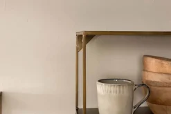 Pantry|Kitchen Storage^Nkuku Meghana Iron Shelf With Hooks - Wide