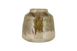 Vases|Decorative Pots & Vases^Nkuku Melina Reactive Glaze Vase - Olive & Natural