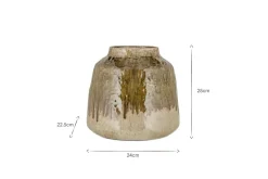 Vases|Decorative Pots & Vases^Nkuku Melina Reactive Glaze Vase - Olive & Natural