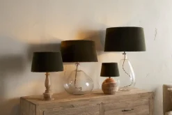 Lampshades^Nkuku Mendai Velvet & Linen Lampshade - Moss Green