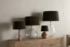 Lampshades^Nkuku Mendai Velvet & Linen Lampshade - Moss Green