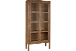 Home Office|Hallway & Bootroom^Nkuku Mendani Mango Wood & Fluted Glass Cabinet - Walnut Stain