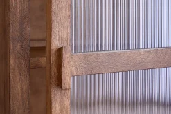 Home Office|Kitchen & Dining^Nkuku Mendani Mango Wood & Fluted Glass Glass Low Cabinet - Walnut Stain
