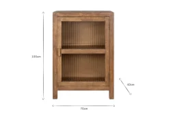 Home Office|Kitchen & Dining^Nkuku Mendani Mango Wood & Fluted Glass Glass Low Cabinet - Walnut Stain