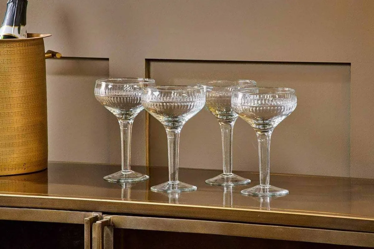 Barware|Entertaining Glasses^Nkuku Mila Champagne Glass - - (Set of 4) Clear