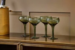 Barware|Entertaining Glasses^Nkuku Mila Champagne Glass - - (Set of 4) Dark Emerald