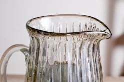 Jugs^Nkuku Minati Ribbed Glass Jug - Clear