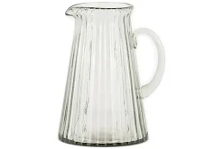Jugs^Nkuku Minati Ribbed Glass Jug - Clear
