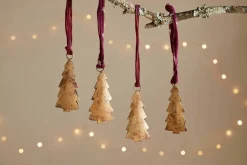 Baubles & Tree Decorations|New Christmas^Nkuku Mishti Tree Baubles - Antique Brass - Small (Set of 4)