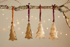 Baubles & Tree Decorations|New Christmas^Nkuku Mishti Tree Baubles - Antique Brass - Large (Set of 4)