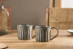 Mugs^Nkuku Moda Mug - (Set of 2) Pewter