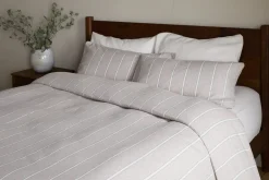 Bedroom Textiles|Bedroom^Nkuku Mora Hemp & Cotton Duvet Cover - Stone Grey